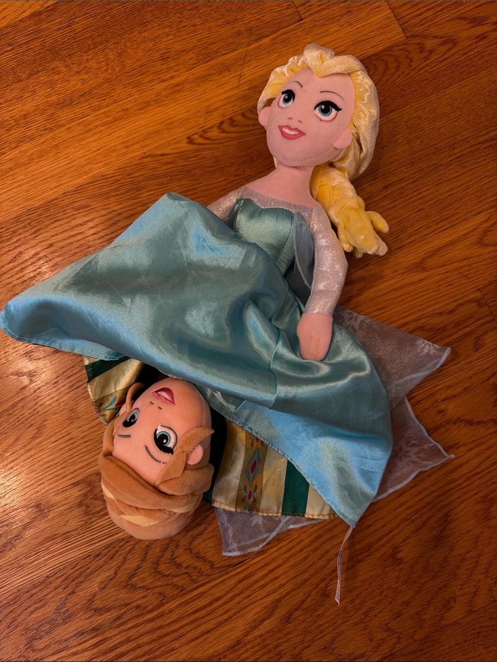 Disney Parks Frozen Anna & Elsa Topsy-Turvy Flip Plush Doll - Authentic